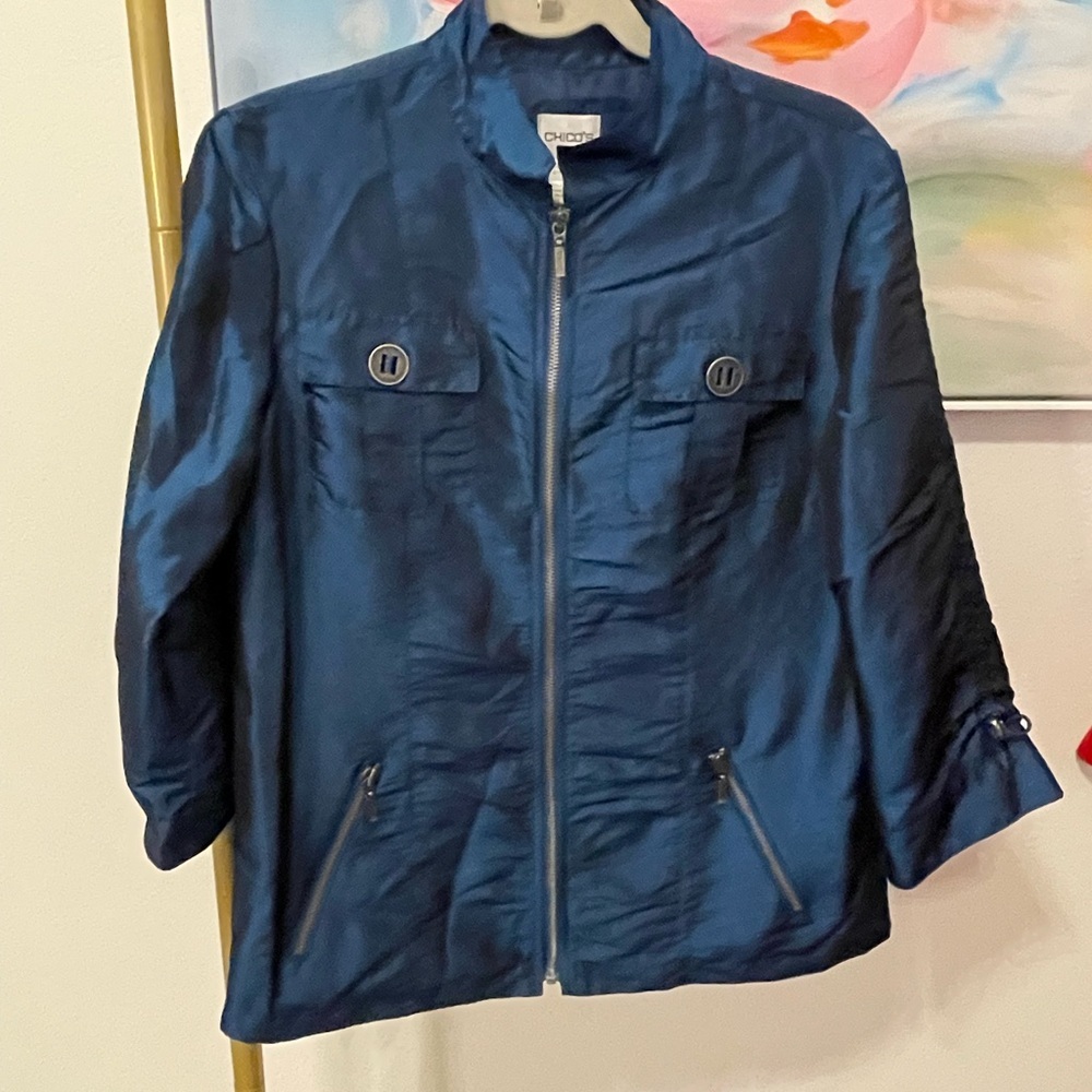 Chico's Deep Blue Jacket size 1 Medium